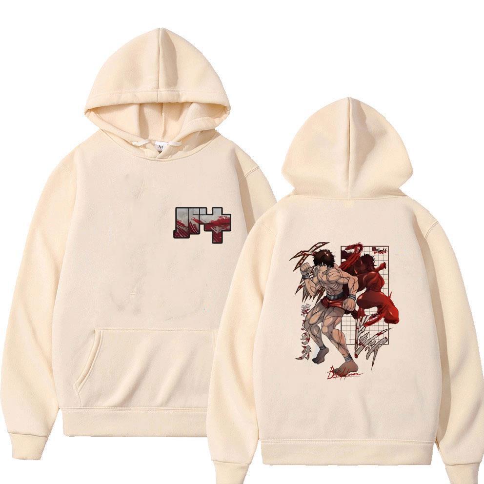 Japanese Anime Baki The Grappler Yujiro Hanma Double Sided Print Hoodie Unisex Women Fashion Casual Sweatshirt Male Fleece Hoodies