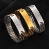 Titanium Steel Curved Brand Men's Strap European and American Retro Elastic Adjustable Watch Strap Wrist Strap