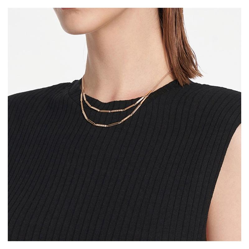Emporio Armani Double Layer Design - Necklace Women's Rose Gold EG3451221