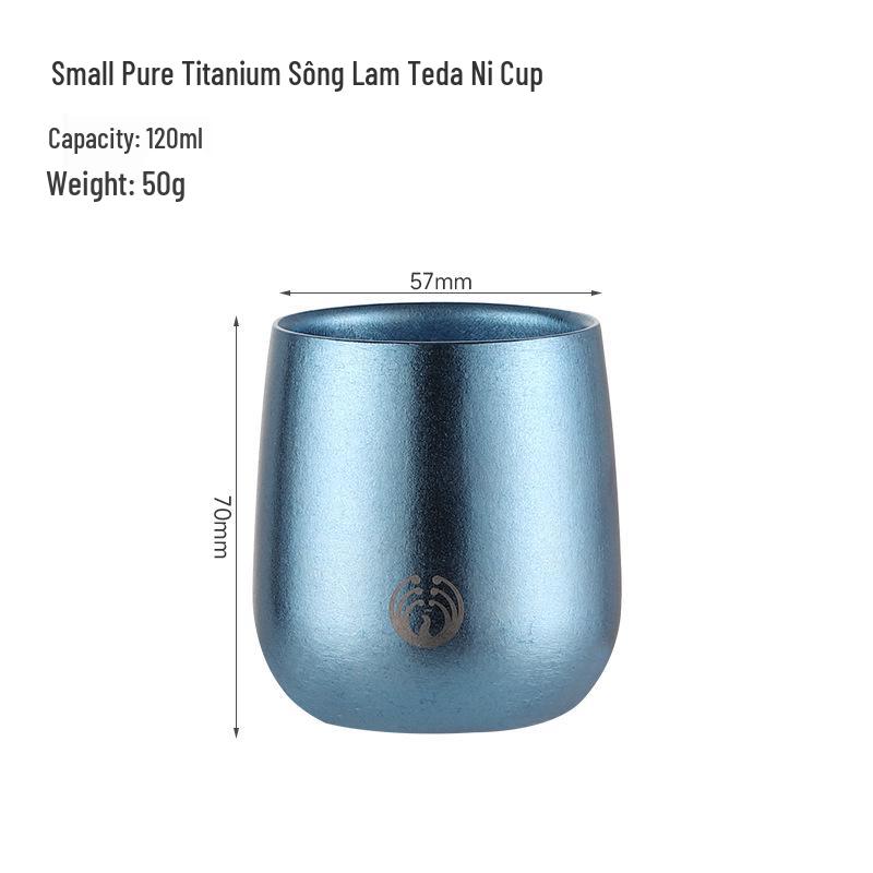 Pure Titanium Double-Layer Coffee Cup: Stylish, Portable, and High-Quality for Home or Outdoor Use.