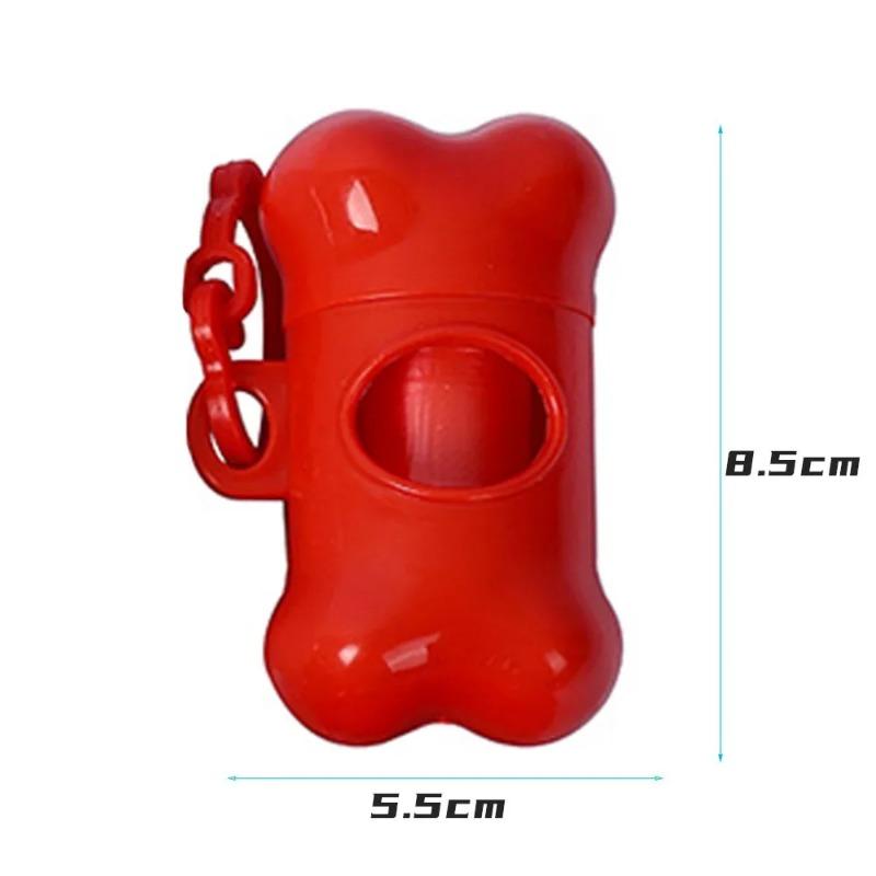 Pet Dog Bone Shape Trash Bag Dispenser with 1 Roll Pet Poop Bag Set Garbage Bag Hamster Accessories