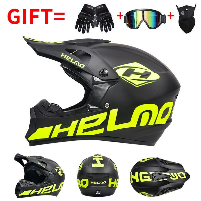 DOT Certified Full Face Off-Road Motorcycle Helmet Dirt Bike ATV Trail Riding Safety Gear