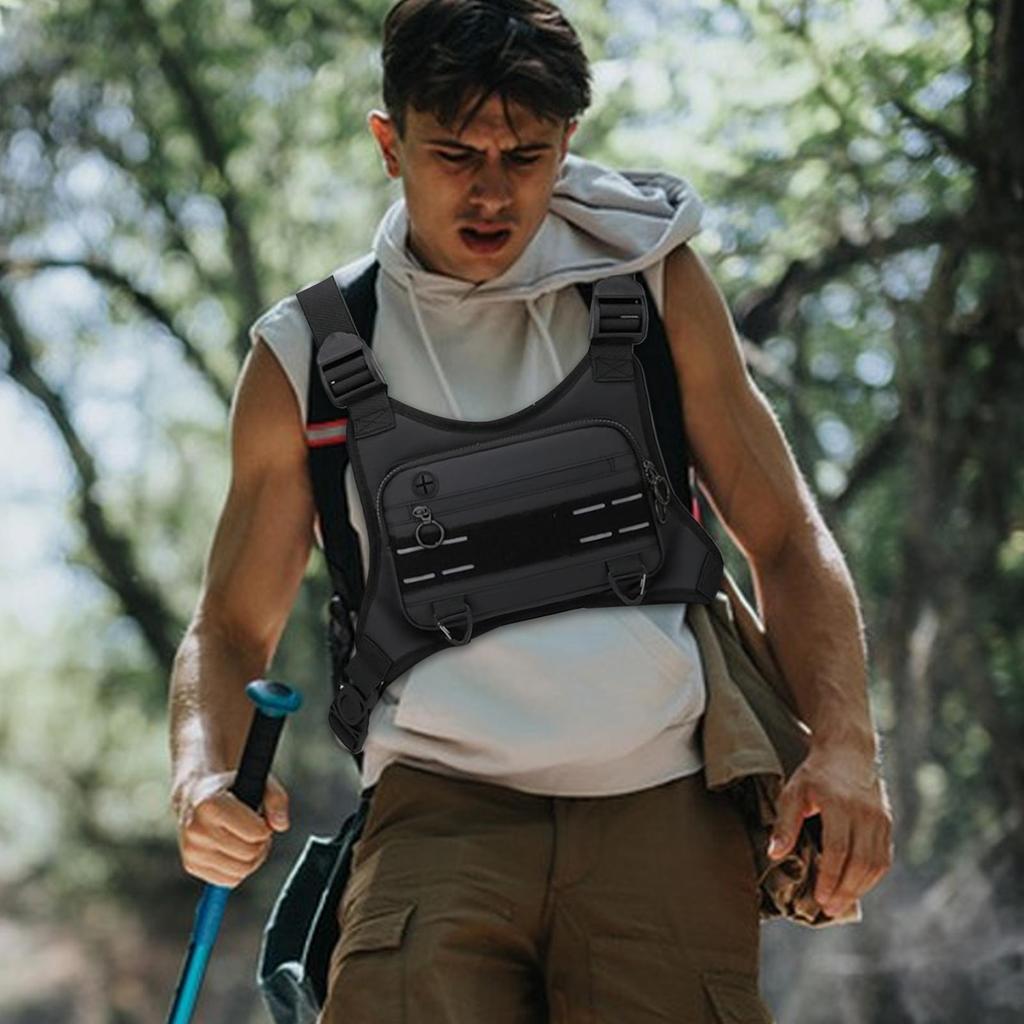 Waterproof Chest Bag for Men & Women - Adjustable Running Vest Phone Holder Pouch for Outdoor Cycling, Hiking, Travel, Jogging
