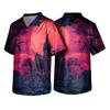 Men's Halloween Print V Neck Pocket Scrub Top Short Sleeve Medical Uniform Shirt for Healthcare Professionals