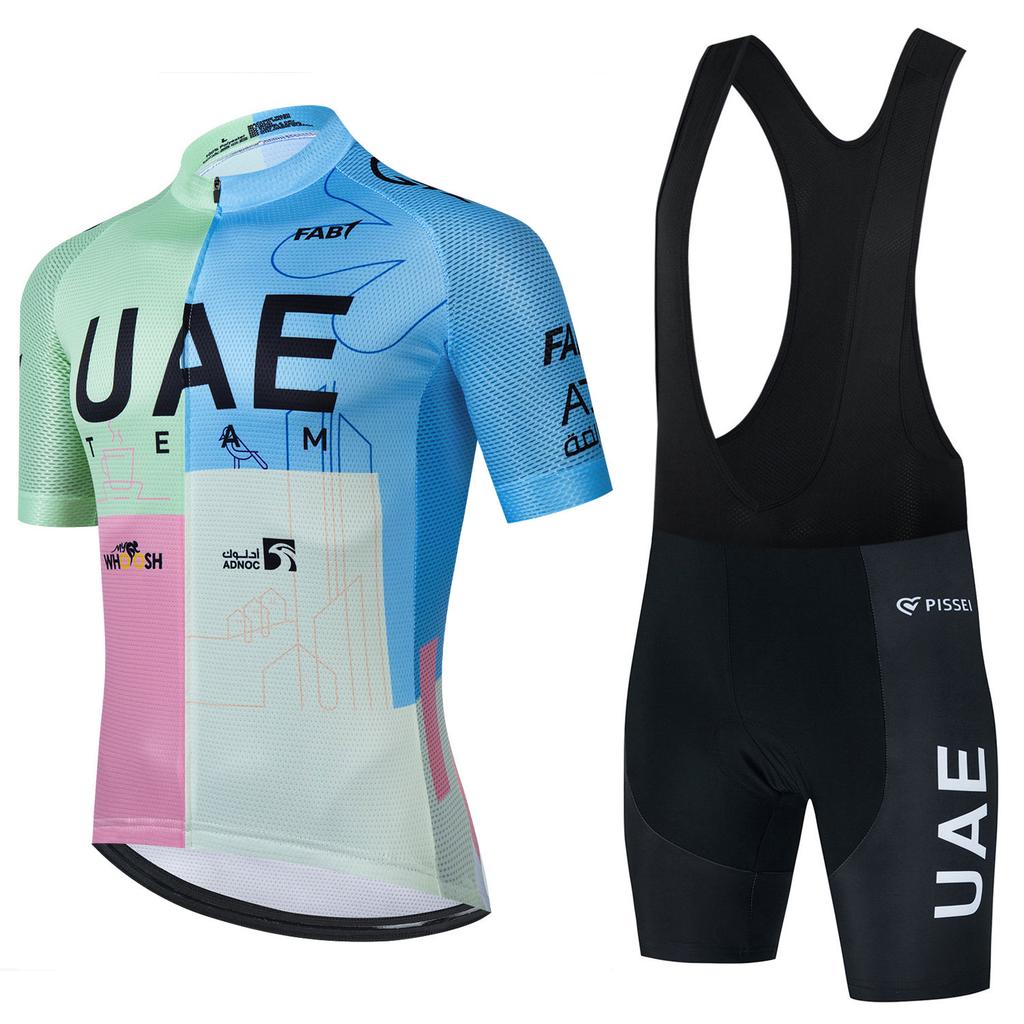 Uae Cycling Jersey Set Summer Men's Ropa Ciclismo Bicycle Cycling Clothing Breathable Mountain Bike Jersey Race Sportswear Suit