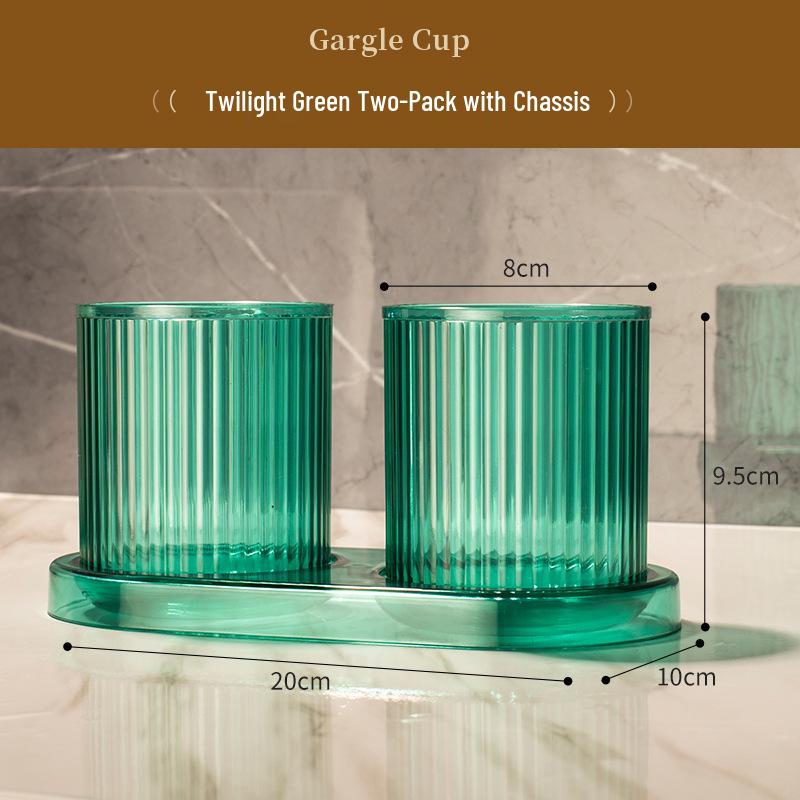 Elegant Transparent Wash Cups Set - Luxury Household Mouthwash and Toothbrush Cups Duo