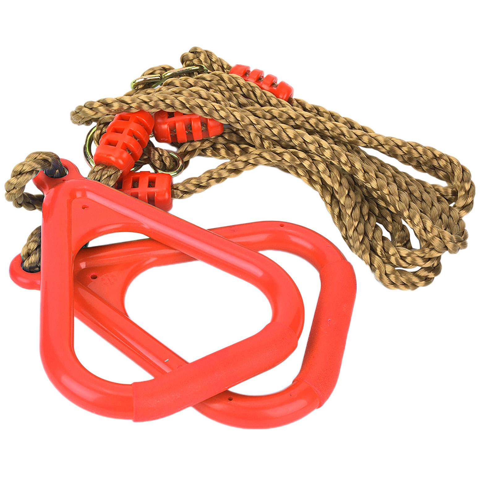 

A Pair of Adjustable Plastic Children Swing Gym Fitness Exercise Sports Hanging Ring with Rope Red червоний