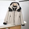 Couple Outdoor Casual Sports Jacket Winter Color Block Lightweight Hooded Outerwear Teens
