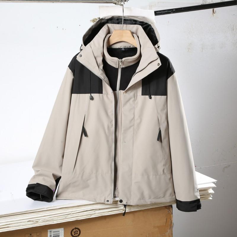 Couple Outdoor Casual Sports Jacket Winter Color Block Lightweight Hooded Outerwear Teens