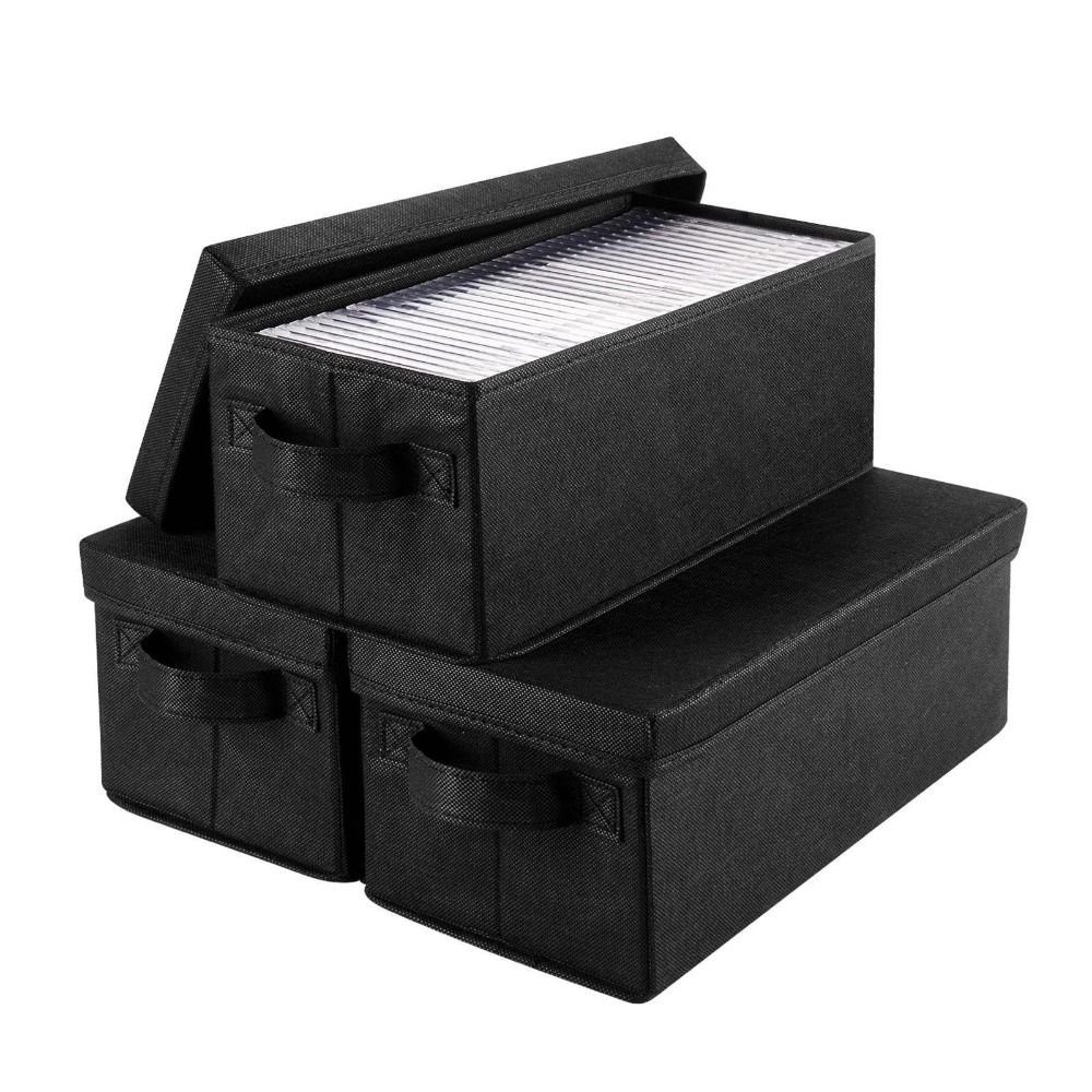 Visible Window Stackable CD Case with Handles CD Holder Premium CD Storage Box  Audio Collection