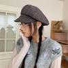 5 Early Autumn New Plaid Newsboy Hat Women's Big Head Circumference Shows the Small Beret Tide