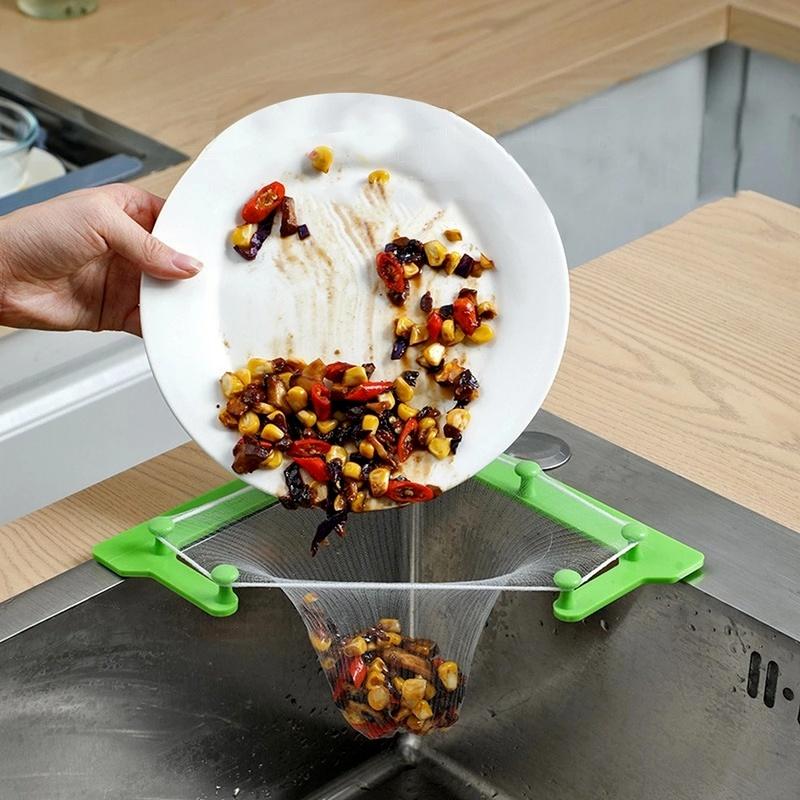Kitchen Triangular Sink Strainer Drain Vegetable Fruit Drainer Basket Suction Cup Rack For Kitchen Storage Sink Filter Shelf