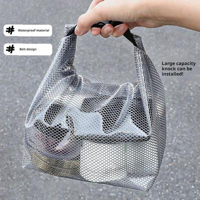 Tragbare Handtasche mit großem Fassungsvermögen für Kleidung, Schwimmbad, Badezimmer, mit Kordelzug, für Herren und Damen, Outdoor-Toilettenartikel
