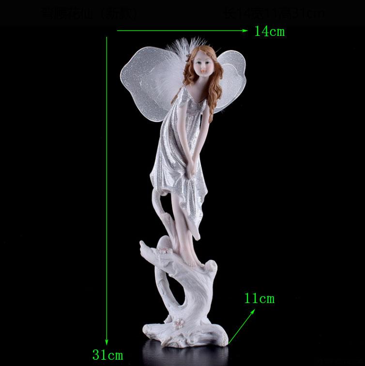 Europe Flower Fairy Beauty Angel Figurines Decoration Resin Home Crafts Desktop Cute Ornament Birthday Wedding Gift Accessories