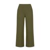 Women's Fashionable Loose-Fit Pocket Cotton-Linen Blend High-Waisted Wide-Leg Pants Casual Cropped Trousers
