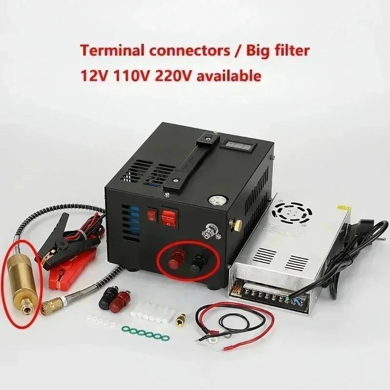 Compresor de Aire Recargador de Bomba PCP 12V 110V 220V 300bar 4500Psi 30Mpa Para Caza Buceo Bomba de Aire para Coche Neumático de Motocicleta