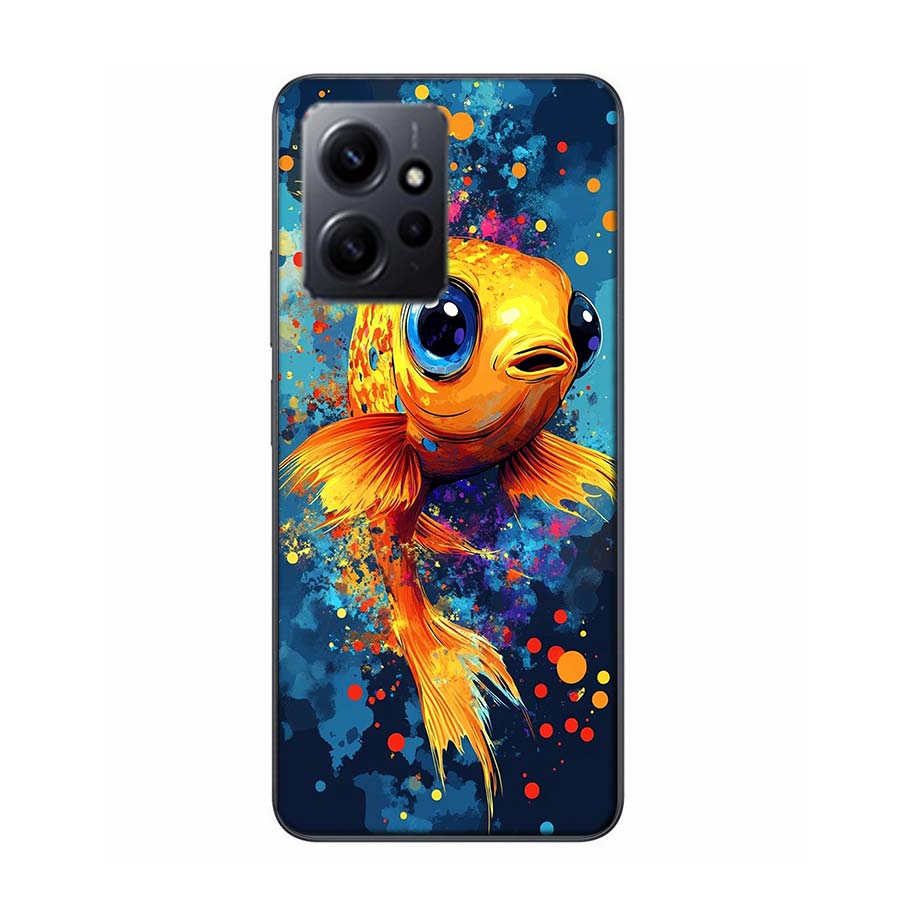 Pop Art Drawing Ideas Fish Phone Case For Redmi 12 13C 12C 15C 9 10 10C Note 13 Pro Plus 14 15 Pro 9T 9C 9A TPU Soft Cover Clear