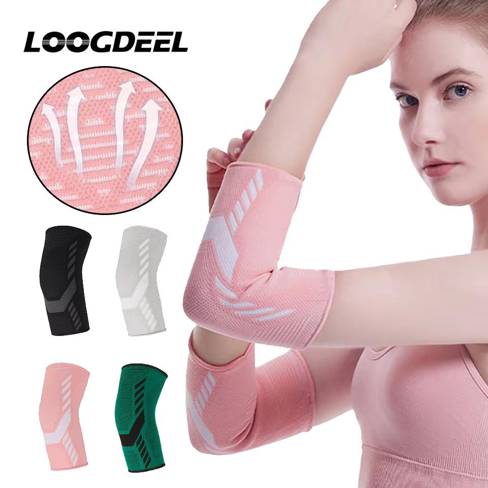 LOOGDEEL 1Pcs Nylon Elastic Elbow Protector Elbow Pads For Fitness And Sports Anti-slip Breathable And Sweat-wicking Badminton