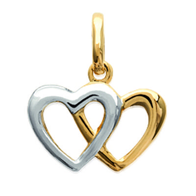 [M8823] - Gold Plated Pendant 'Love' Silver Plated - 15x14 Mm