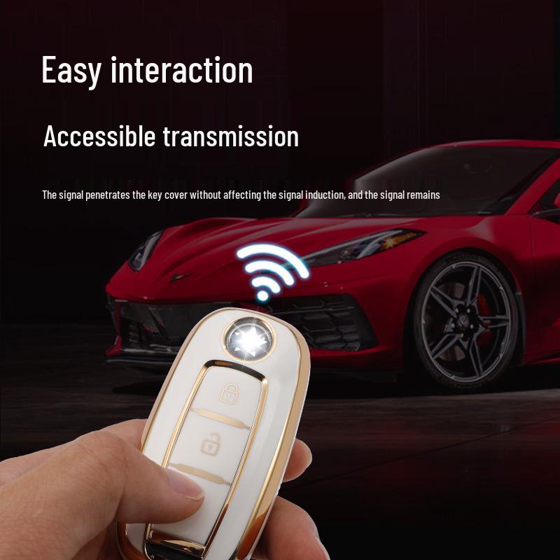 Dongfeng Venucia Car Key Case: Gold Edge Protective Shell for D60, T60plus/EV, T90, T70 with Buckle
