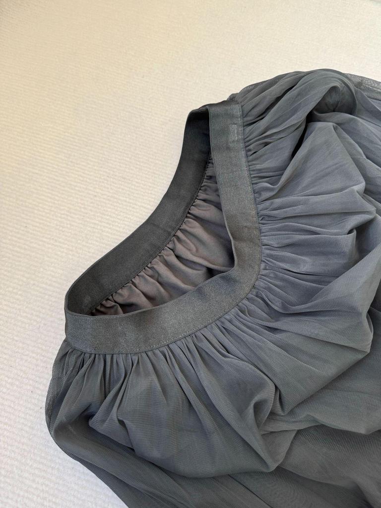 Women’s French-Style High Waist A-Line Mesh Skirt | 2026 Fairy Pleated Loose Hem