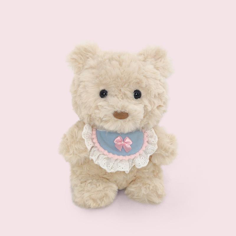 Cute Soft Bear Cub Plush Toy Bib Top Hat Bear Doll Girl Valentine's Day Gift Children's Doll