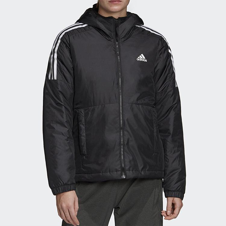 Adidas Essentials Outdoor Casual Sports Hooded Warm Cotton Jacket Winter Women Jacket Black GH4598