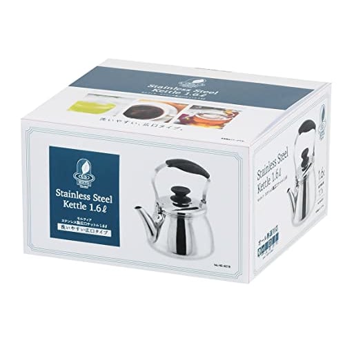 Pearl Metal Maltia HB-6018 Kettle, 1.6L Wide Mouth, Stainless Steel, Induction Compatible