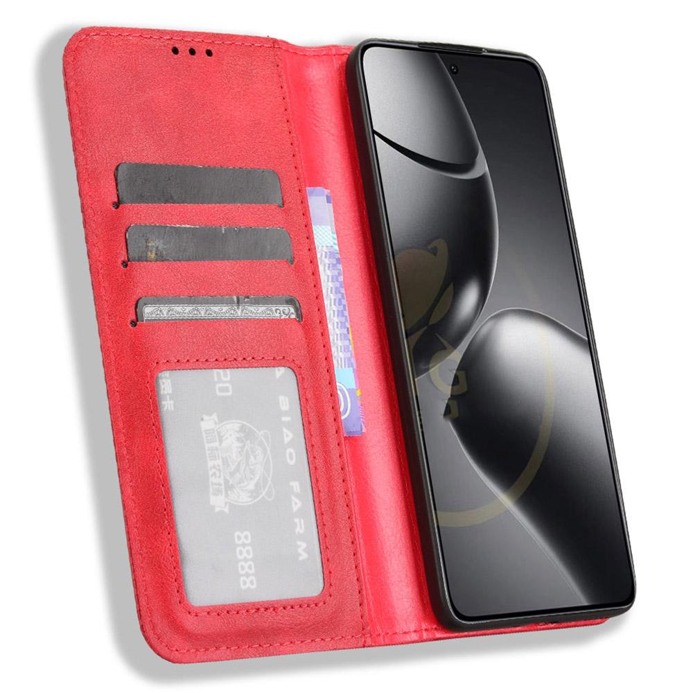 For Xiaomi 14T Pro Leather Case Wallet Stand Retro Texture Phone Cover
