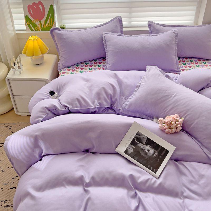 Green Nordic Bedding Set Ins Plaid Girls Boys Double Queen Size Duvet Cover Flat Sheet Pillowcase New No Filler Bed Linens