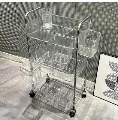 Carro rodante para baño, organizador de almacenamiento, estantería móvil deslizante, carrito organizador, almacenamiento de cosméticos para cocina de oficina