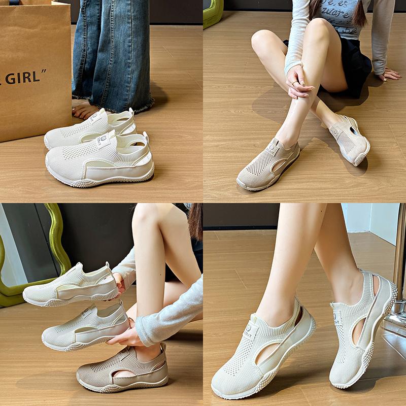 Fashion Trendy Mesh Sandals New Summer New Hollow Breathable Casual Board Shoes Thick Sole Versatile Women's Vulcanized Shoes Sneaker