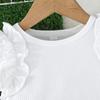 6M-3Y Baby Girl Summer Suit Baby Girl Short-sleeved Top + Mesh Flowers Layered Cake Skirt Girls Bustier Skirt