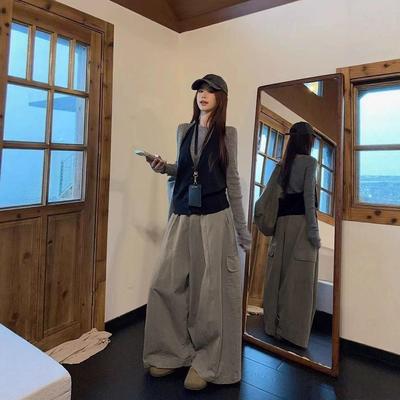 Korean Style Knitwear & Halter Vest with Casual Pants Women's Three-Piece Set