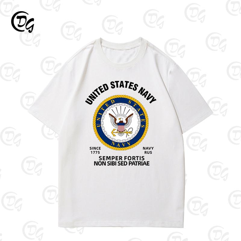 2025 Vereinigte Staaten von Amerika Marine Luftwaffe Armee Kurzarm-T-Shirt Kleidung Sommer Freizeit Reine Baumwolle Alles Harajuku
