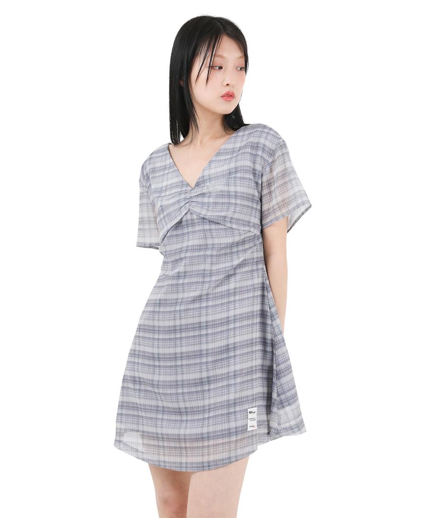 Catharsis Chiffon Mini Dress Black Check One Size