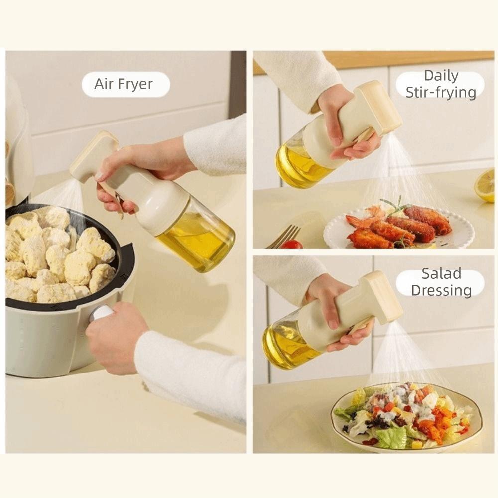 Press Atomized Oil Spray 300ML Oil Dispenser Refillable Olive Oil Sprayer BBQ