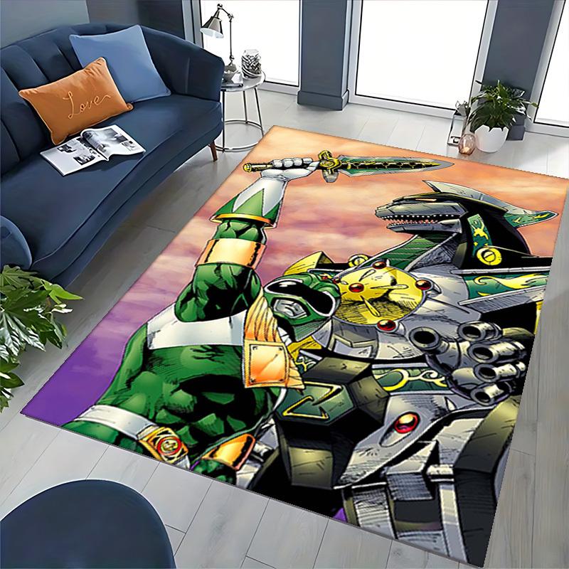 1pc Power Rangers Green Ranger Anime Cartoon Design Office Chair Mat Non-Slip Carpet Suitable for Home Decor Living Room Bedroom Game Room Gift All Se