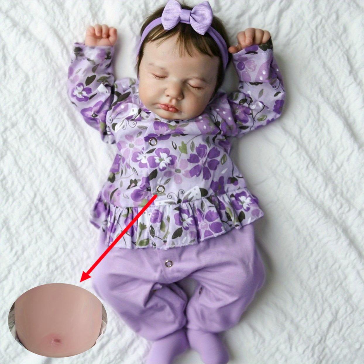 

BZDOLL Кукла Реборн Спящий Младенец с Полным Виниловым Телом, Кожа с 3D-Росписью, 48 см 19 дюймов, Игрушка-Кукла, Как Настоящая, Модная, Подарок на День Рождения, Кукла Ручной Работы full vinyl body doll