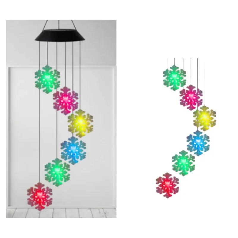 LED Solar Wind Chime Light Garden Stars Moon Wind Chime Lamp Colorful Waterproof Hanging Solar Light for Garden Yard Home Decor