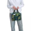 Colorful Peacock Feather Insulated Lunch Bag for Women Children Portable Food Boxes Thermal Lunch Box Tote