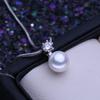 LSOOYH Fashion Natural Freshwater Pearl Pendant Necklace For Women Pearl Jewelry Cubic Zirconia CZ Necklace