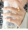 18k Gold-Plated Titanium Steel Women's Ring - A101 Exquisite French-Style Adjustable Bead Design