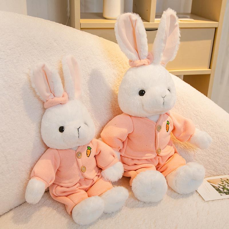 Cartoon Rabbit Doll Plush Toy Girls Bed Doll Sleeping Pillow Grab Machine Doll for Children’s Day Gift