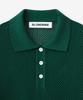 BLOND9 Cotton Scallop Collar Short Sleeve Knit_Forest Green