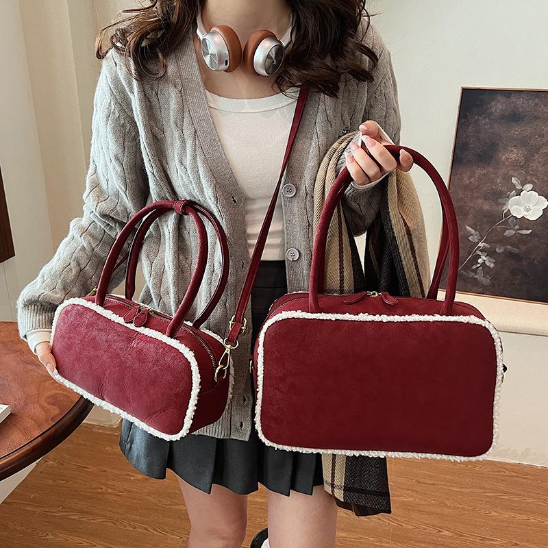 Bowling Underarm Bag 2025 New Fashion Trend Large Capacity Contrasting Color Handbag Shoulder Bag Women's Bag