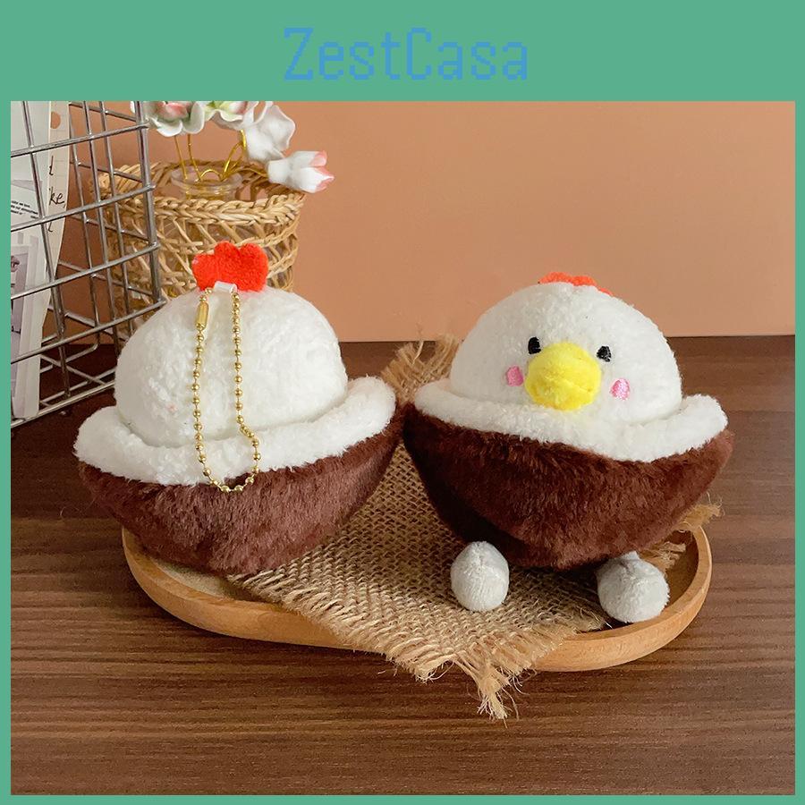 Coconut Chicken Plush Toy With Hanging Keychain For Kids And Collectors