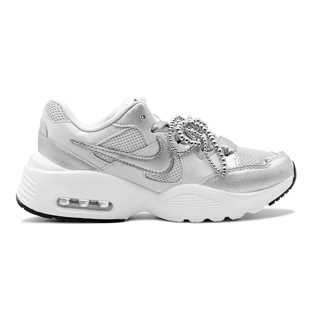 Nike Air Max Fusion Breathable Low top Running Shoes Women's Silver CJ1671-100(TeamS2-S-BOX)