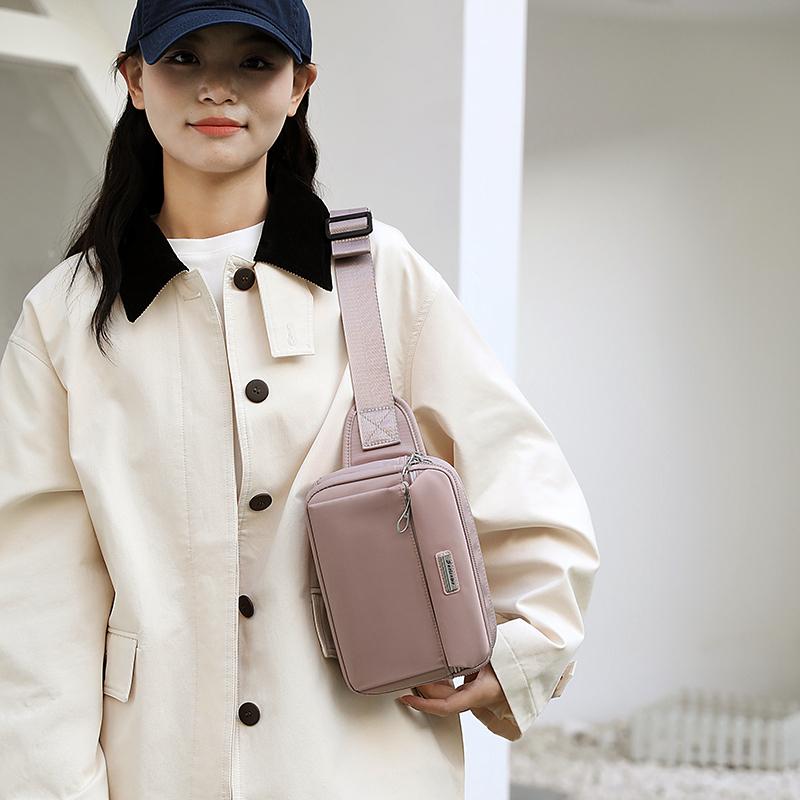 Chest Bag Women's Nylon Solid Color Small Bag Crossbody Bag Waist Bag