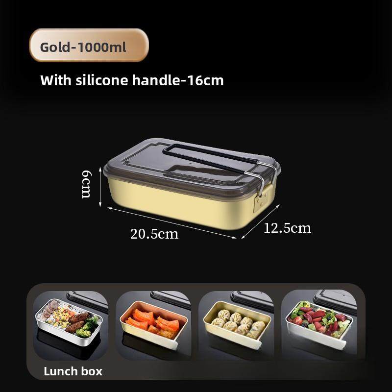 Outdoor cooking aluminum lunch box camping picnic food storage box square lunch box travel portable lunch box 2-pack
